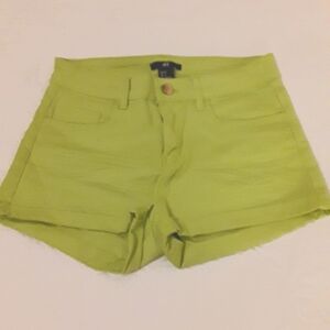 H&M LIME GREEN SHORTS